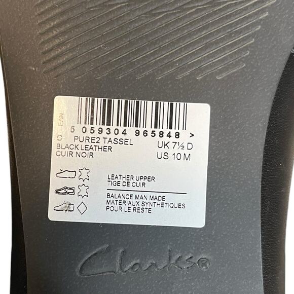 NWOB CLARKS‎ Standard Fit Pure Block Loafers Black Leather Women’s Size 10 - Picture 8 of 9